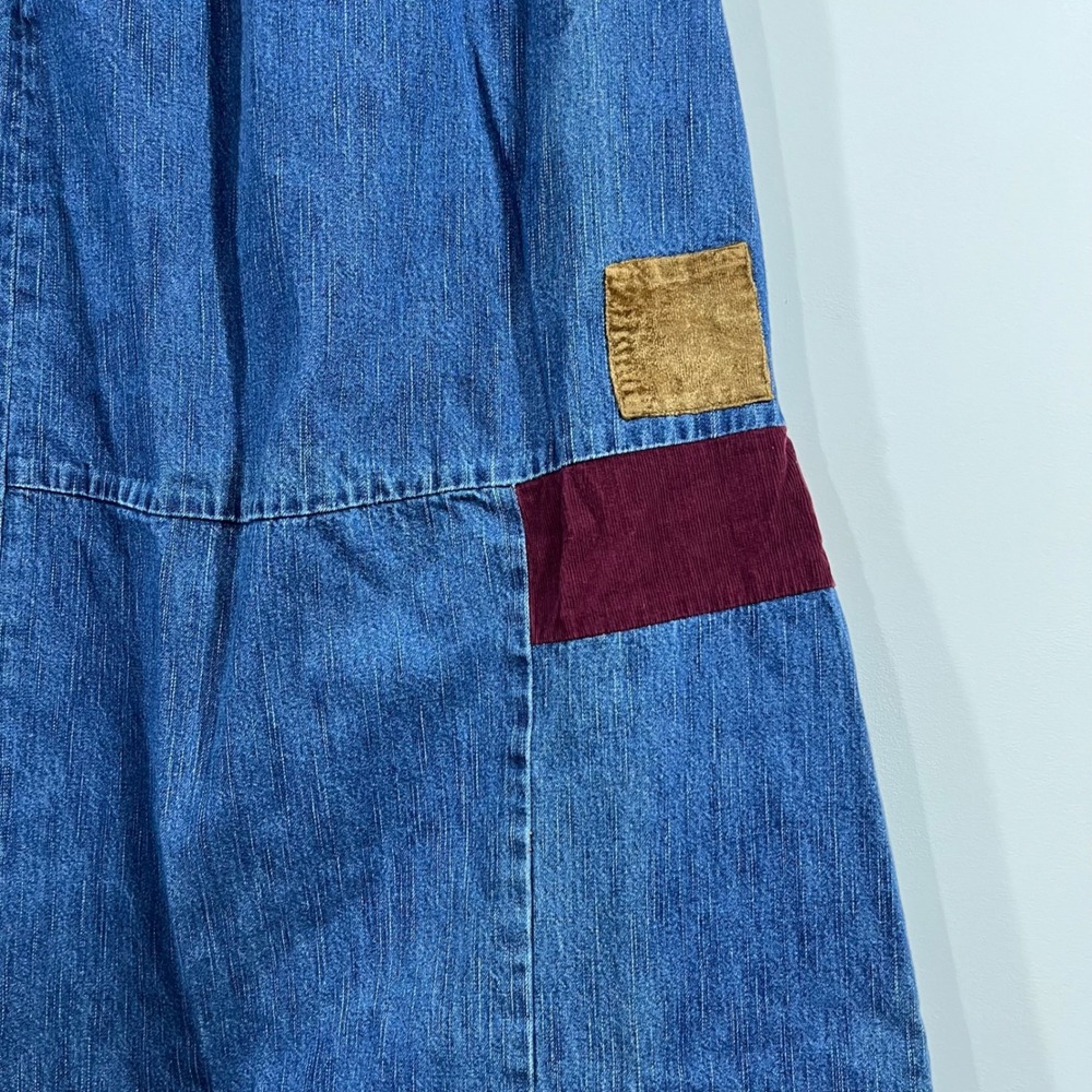 VTG August Max Boho Patchwork Denim Maxi Skirt Sz 3 Cottagecore Western Cowgirl - Picture 9 of 14
